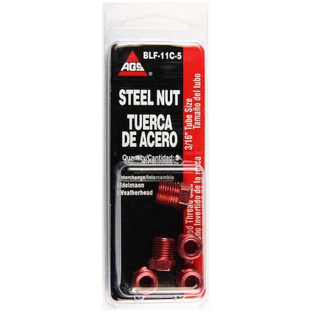Ags Steel Tube Nut, 3 7-24 Inverted, 5/card, PK5 BLF-11C-5